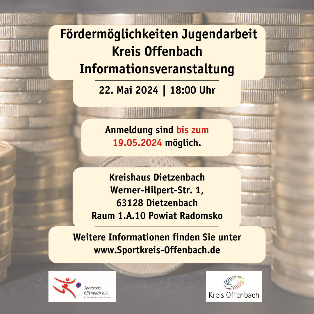 Einladung zur Informationsveranstaltung zum Thema "Fördermöglichkeiten der Jugendarbeit im Kreis Offenbach"